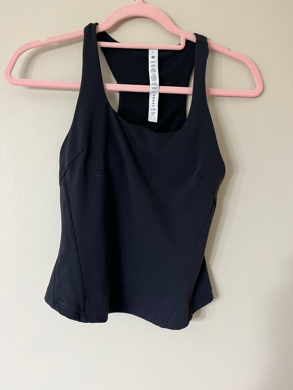 lululemon athletica Black Tank with Pink Trim